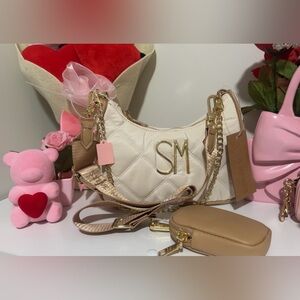 Steve Madden white and tan crossbody/ shoulder bag NWT